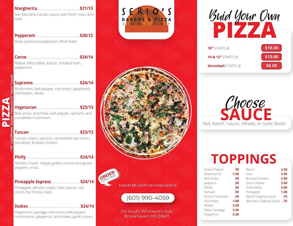 Serio's Pizzeria Menu image 3